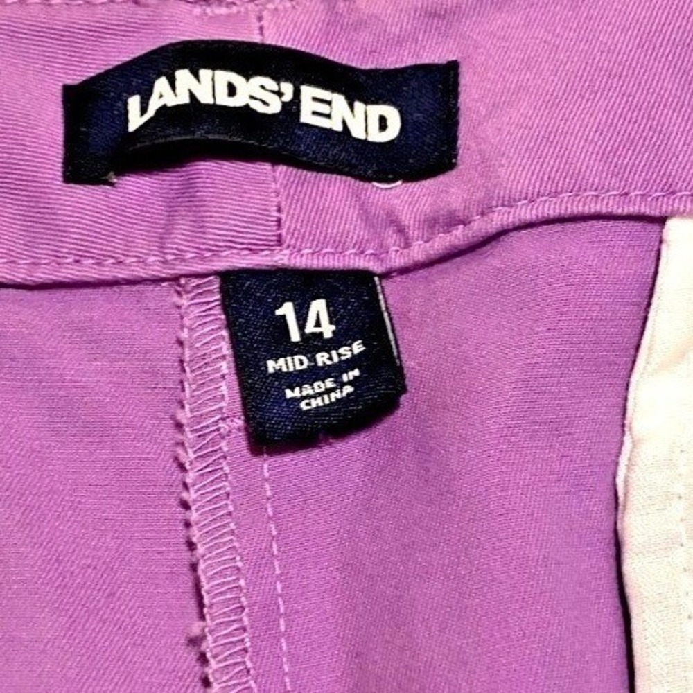 Lands' End Women's Purple Mid Rise Shorts Size 14 Casual Everyday